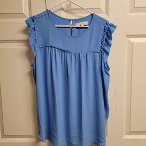 Loft - Babydoll style blue shirt, size XL NWT
